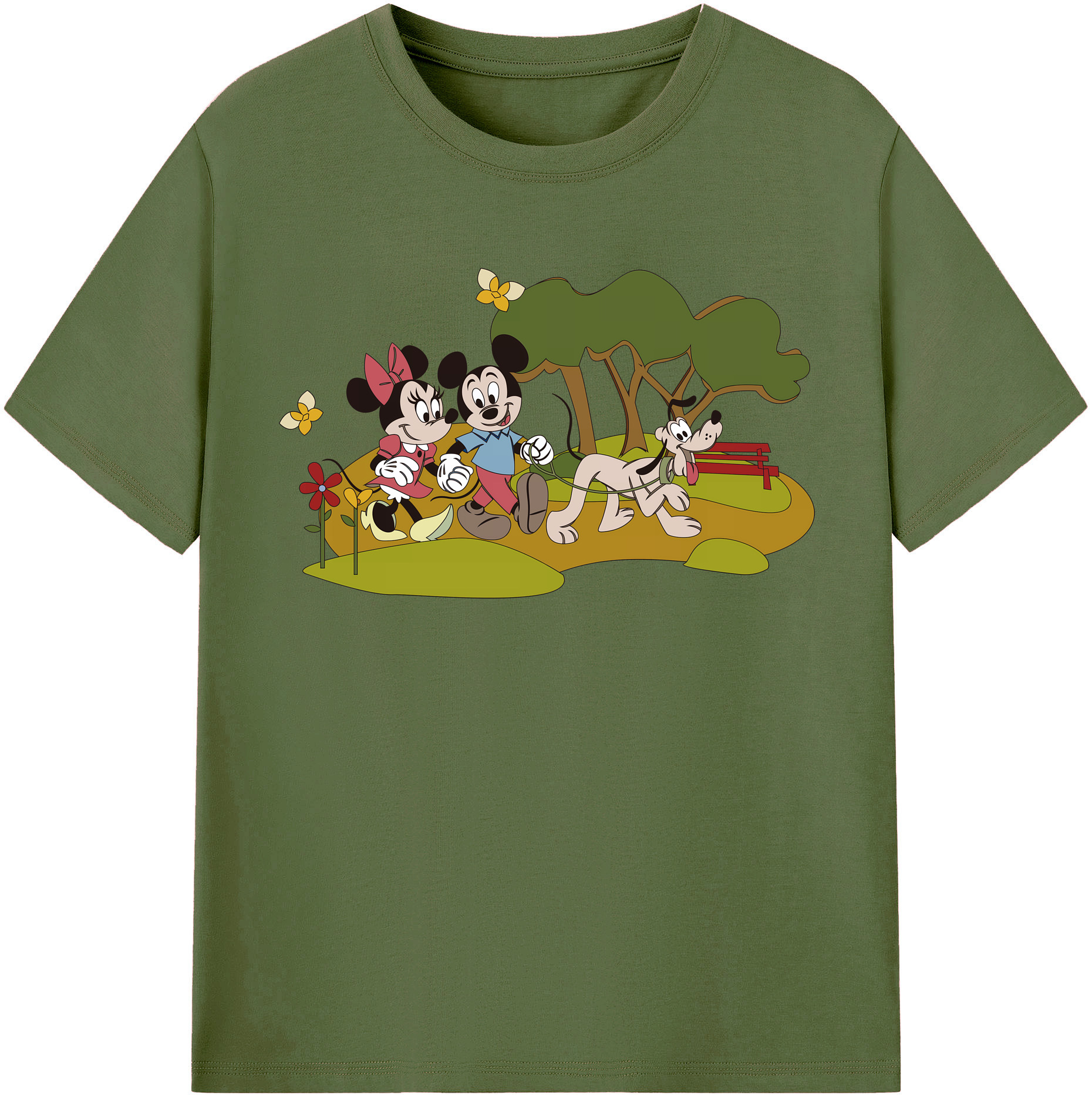 （画像用） ミッキーマウス Mickey Mouse 綿100％半袖Tシャツ（フロントプリント）